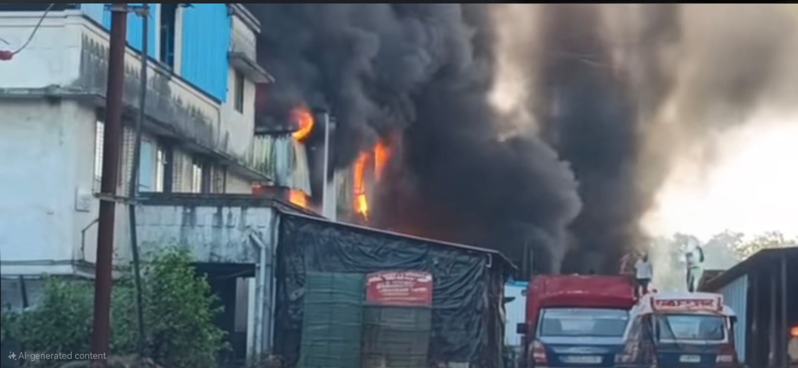 आसनगावमध्ये प्लास्टिक कंपनीला भीषण आग; कंपनी जळून खाक