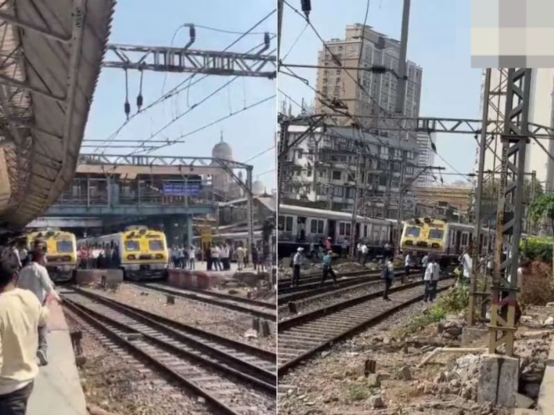 एकाच प्लॅटफॉर्मवर दोन लोकल आमनेसामने
