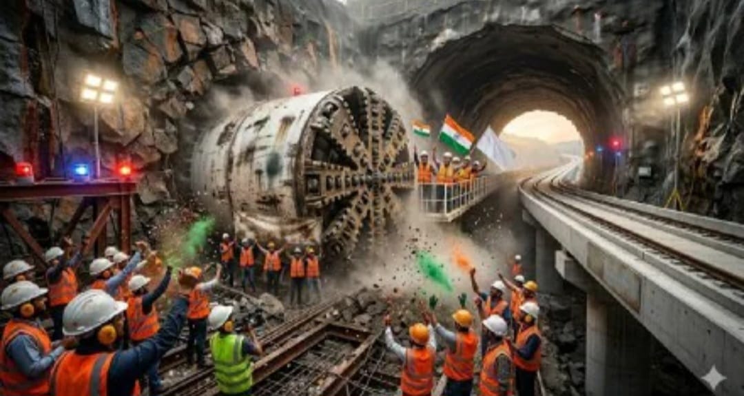 डहाणूमधील तिसऱ्या पर्वतीय बोगद्याचे आरपार खोदकाम पूर्ण