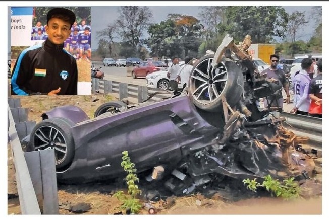 बदलापूरमध्ये भीषण कार अपघात; फुटबॉलपटूसह दोघांचा मृत्यू