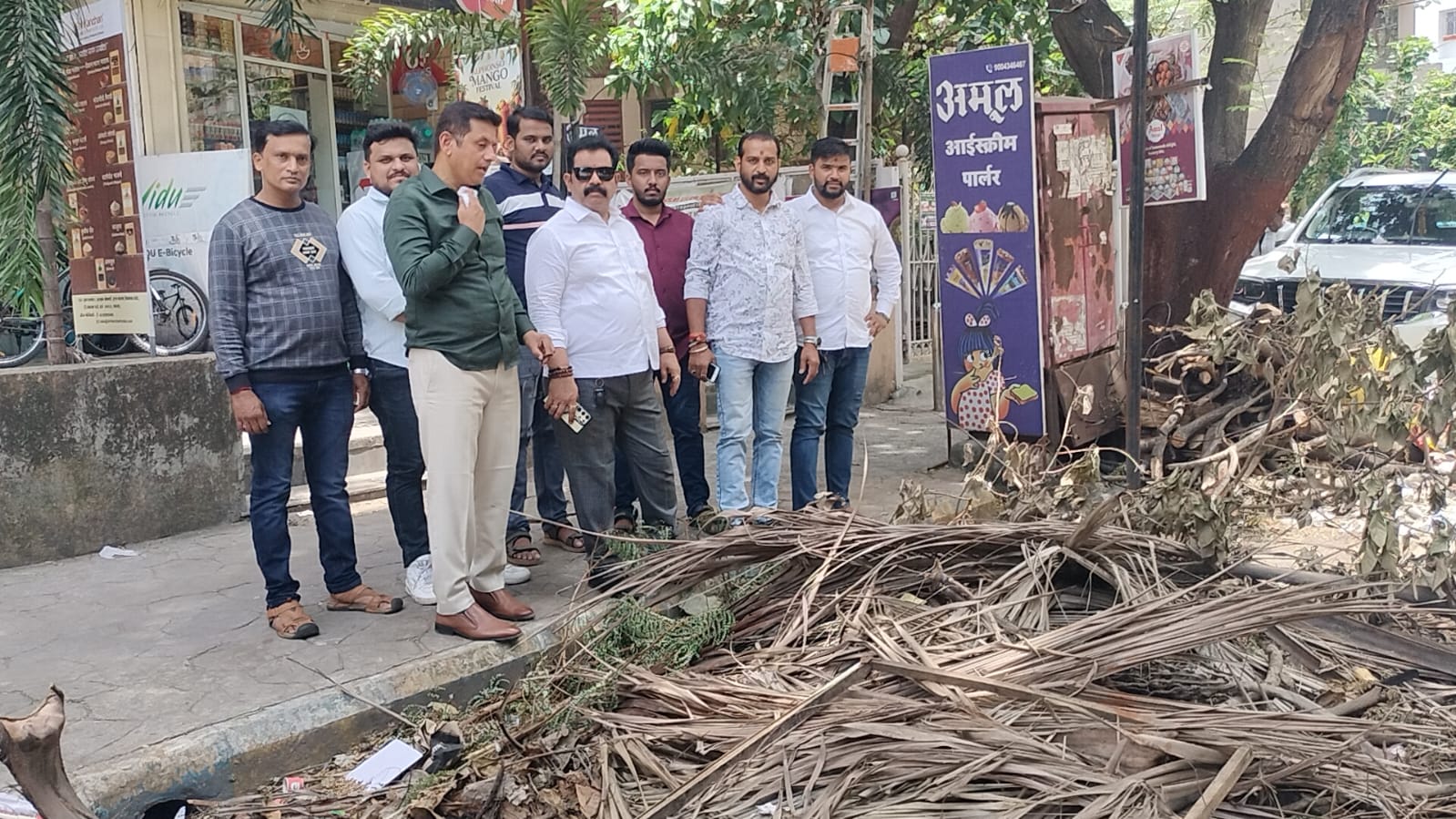 रस्त्यांवर पडलेला पालापाचोळा, फांद्या मुख्यालयात टाकणार