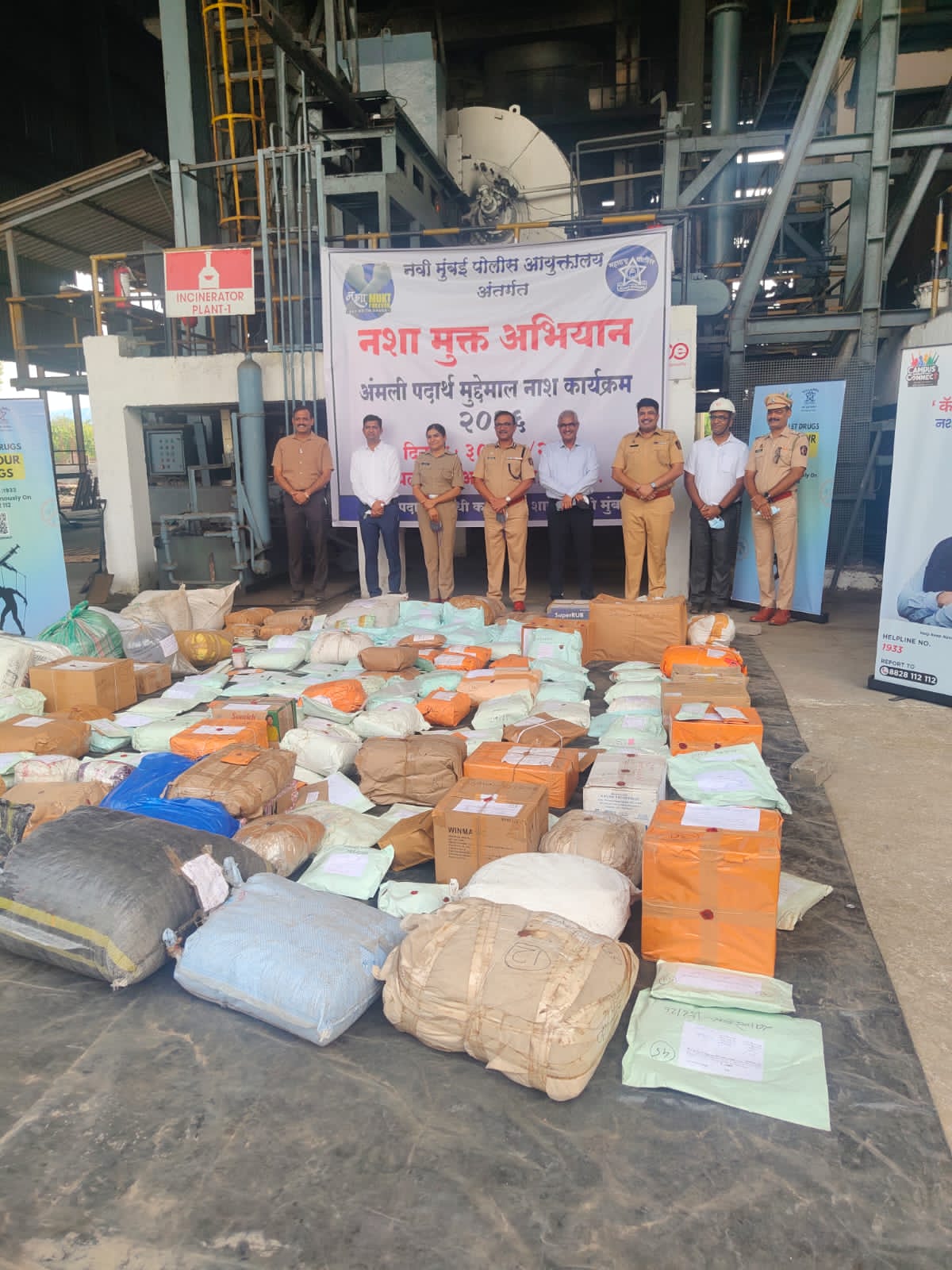 नवी मुंबईत २६ कोटींचे ७२६ किलो अंमली पदार्थ नष्ट